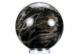 Polished Petrified Wood Sphere - Oregon #360348-1